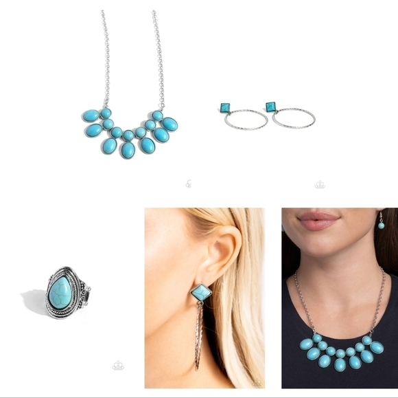 Blue necklace set - Picture 1 of 9